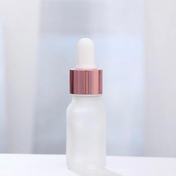 Clear Frosted Glass Dropper Bottle - Essential Oil - Serums - Rose Gold Cap