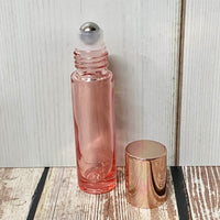 10mL - Glass Roller Bottle - Rose Gold Caps - Essential Oil - DIY