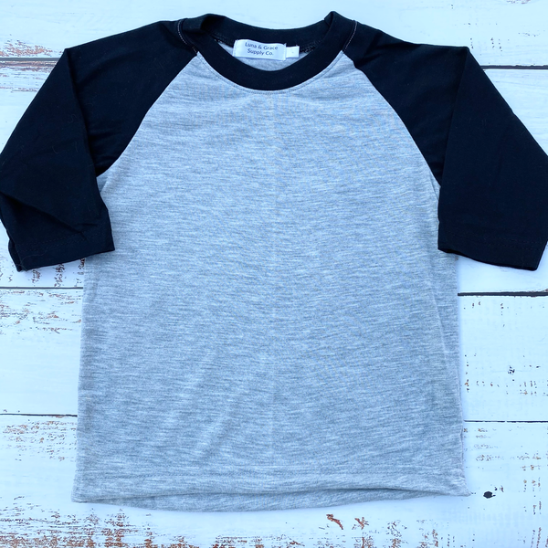 Sublimation Toddler 3/4 Sleeve Raglan Shirts
