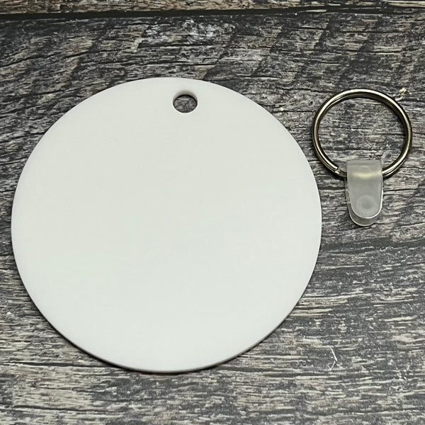 Sublimation Blanks - Circle Keychain - Double Sided - Hardboard or Acrylic - Hardware Included