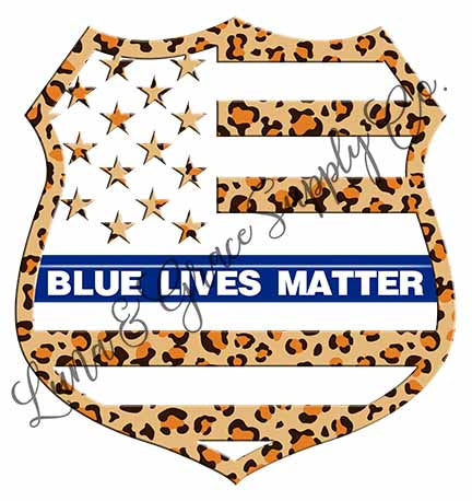 Leopard - Badge - Blue Lives Matter - Sublimation Transfer