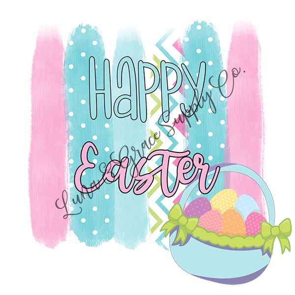 Happy Easter - Watercolor - Easter Egg - Sublimation Transfer