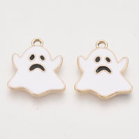 10 Pieces - Ghost - Enamel Pendant - Wholesale Jewelry Supplies - Halloween Supplies - Fall Jewelry