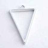 5 Pieces - Open Back Alloy Bezel Pendant - Platinum Color - Triangle Shape - For Resin Jewelry - Wholesale Jewelry Supplies - Luna & Grace