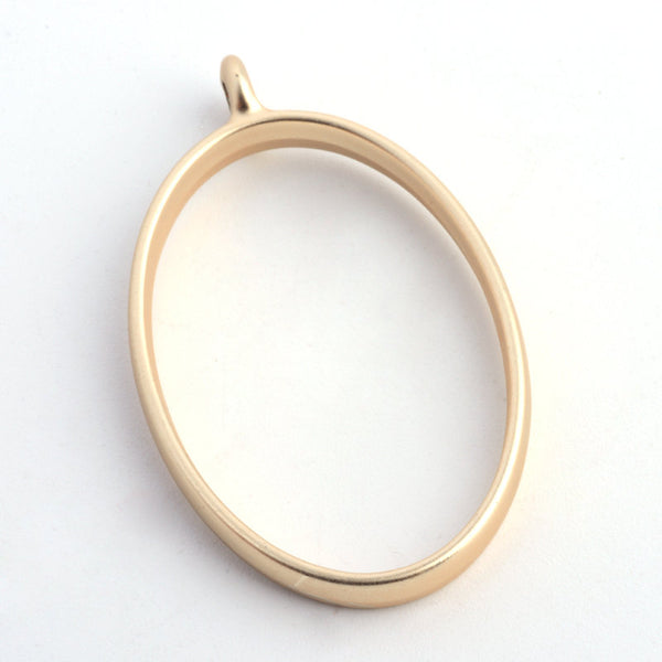 5 Pieces - Open Back Alloy Bezel Pendant - Matte Gold - Oval Shape - For Resin Jewelry - Wholesale Jewelry Supplies - Luna & Grace