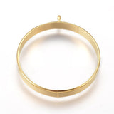 5 Pieces - Open Back Alloy Bezel Pendant - Golden Color - Round - For Resin Jewelry - Wholesale Jewelry Supplies - Luna & Grace