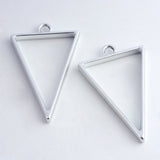 5 Pieces - Open Back Alloy Bezel Pendant - Platinum Color - Triangle Shape - For Resin Jewelry - Wholesale Jewelry Supplies - Luna & Grace