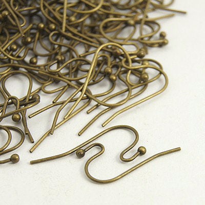 50 pieces - Stainless Steel Earring Hooks With Ball - Wholesale