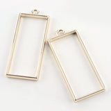 5 Pieces - Open Back Alloy Bezel Pendant - Golden Color - Rectangle Shape - For Resin Jewelry - Wholesale Jewelry Supplies - Luna & Grace