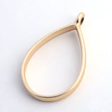 5 Pieces - Open Back Alloy Bezel Pendant - Matte Gold - Tear Drop Shape - For Resin Jewelry - Wholesale Jewelry Supplies - Luna & Grace